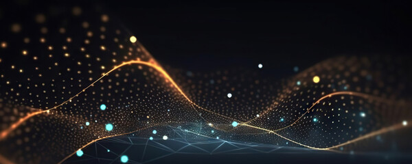 Abstract digital background. Can be used for technological processes, neural networks and AI, digital storages, sound and graphic forms, science, education, etc.