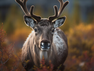 Caribou portrait created with Generative AI technology