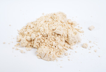 Potassium sulfate, also called sulphate of potash, arcanite, or archaically potash of sulfur. On white background