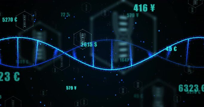 Animation of dna strand over data processing