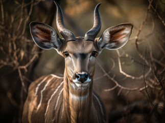 Kudu portrait created with Generative AI technology