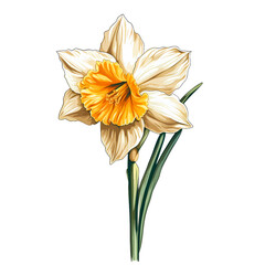 daffodils isolated on transparent background