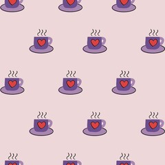 seamless pattern with coffee cups