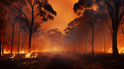 Raging Flames, Unleashing Destruction through Forest Fires. Generative AI