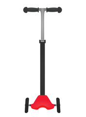 Red kids scooter. vector illustration