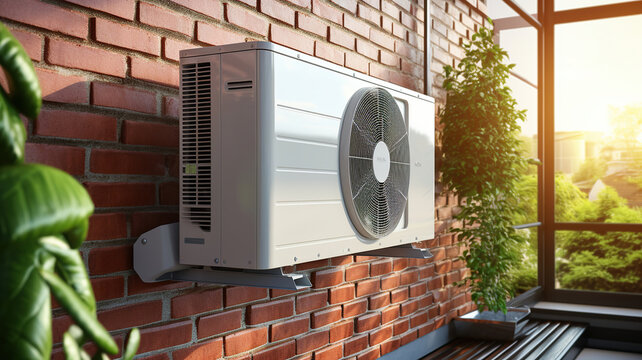 Residential Heat Pump Air Conditioner. Generative AI
