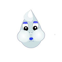 cartoon, water, illustration, vector, icon, funny, smile, character, face, happy, symbol, blue, aqua, sea, logo, mascot, design, liquid, fun, cute, nature, drip, comic, fish