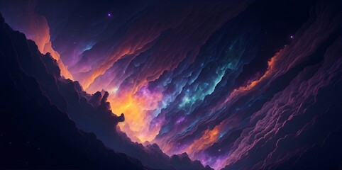 Heavenly colorful clouds. AI generated illustration