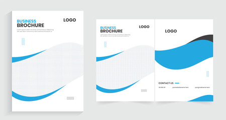 New Corporate bifold brochure template, business front, and back page booklet, real estate bifold annual report document with eps-10 format file