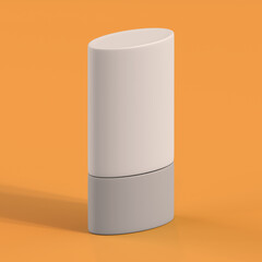 Monochrome Bottle on Orange Background, 3d Rendering