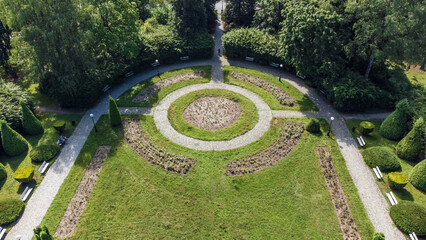 Park Matejki w Łodzi - widok z drona
