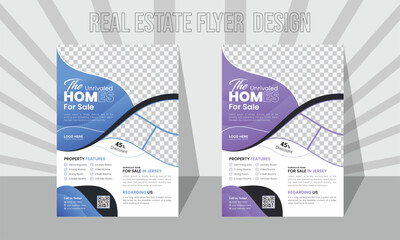  flyer designed in a vector format For Real Estate Company.