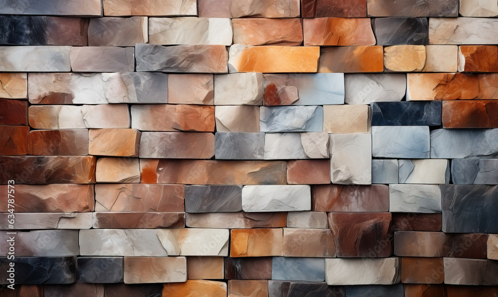 Wall mural abstract texture background from colored geometric shapes.
