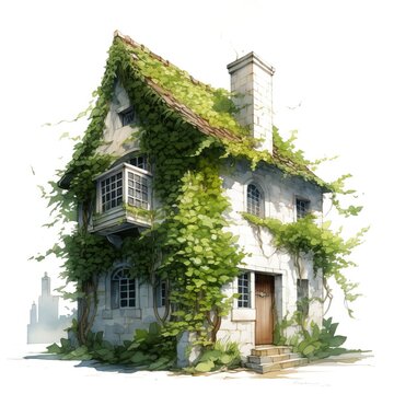 House anime style, House white background high quality ai image generated