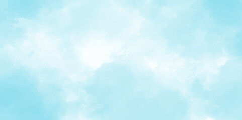 blue sky with cloud closeup background. Abstract blue sky Watercolor background, Illustration, texture for design. hand painted abstract art blue watercolor background. blue sky and white clouds.
