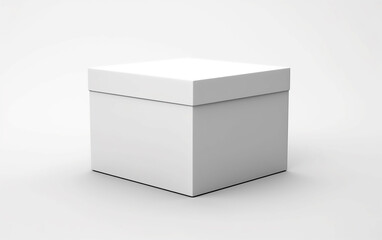 White carton box on white background. Mock up.
