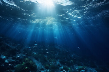 Fototapeta na wymiar Deep sea in the ocean.Generative Ai.