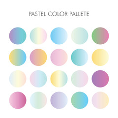 Collection of pastel color gradient palette