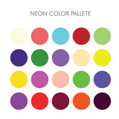 Set of neon color palette