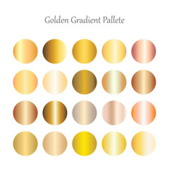 Golden color gradient palette 