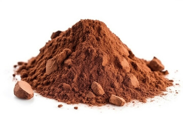 Cocoa powder isolated on white background.Generative Ai.