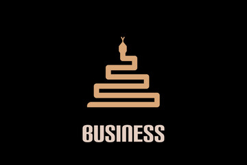 Pyramid triangular snake logo