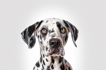 Portrait of dog isolate on white background.Generative Ai.