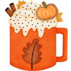 Watercolor Autumn Drink Illustration