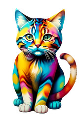 Fototapeta premium cat colored design for t-shirt