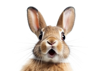 Obraz premium Portrait of bunny isolate on white background.Generative Ai.