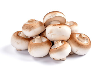 Fresh mushrooms isolated on white background .Generative Ai.