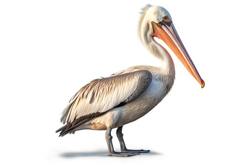 Pelican isolate on white background.Generative Ai.