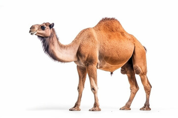 Camel isolate on white background .Generative Ai.