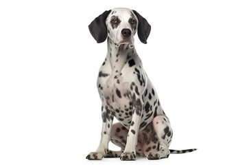 Dalmatian dog isolate on white background.Generative Ai.