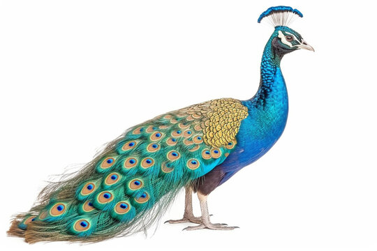 Peacock  isolate on white background.Generative Ai.