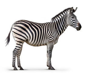 Zebra isolated isolate on white background.Generative Ai.