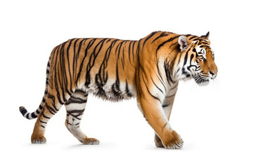 Tiger isolate on white background.Generative Ai.