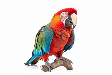 Parrot isolate on white background.Generative Ai.