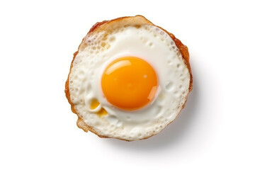 Fried egg isolated on white background.Generative Ai.