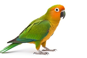 Parrot isolate on white background.Generative Ai.