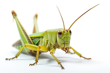 Grasshopper isolated on white  background.Generative Ai.