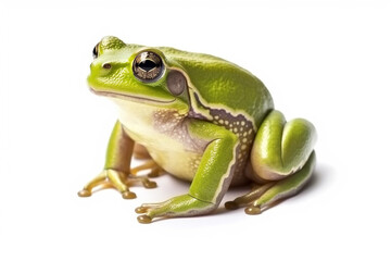 Frog isolated on white background.Generative Ai.