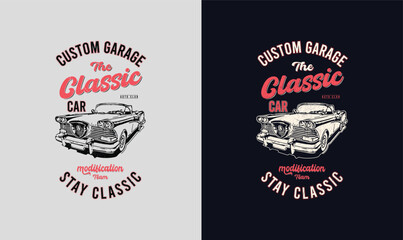 Classic Car T-shirt Deign.