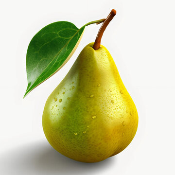 recommend clip art: Realistic pear isolated on white background. Generative AI