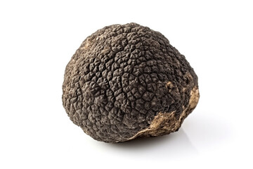 Black truffle mushroom isolate on white background .Generative Ai.