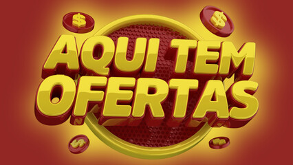 selo 3d ''aqui tem ofertas''