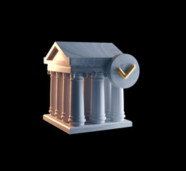 System icon for online banking. Handsome 3d render.