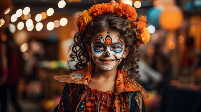 child dressed up on halloween