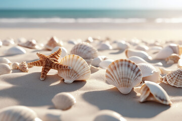 Fototapeta na wymiar seashells on the beach