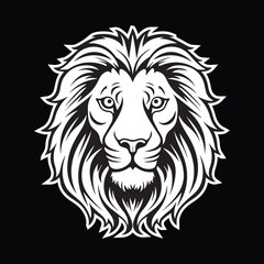 Fototapeta na wymiar lion head illustration artwork black and white eps vector